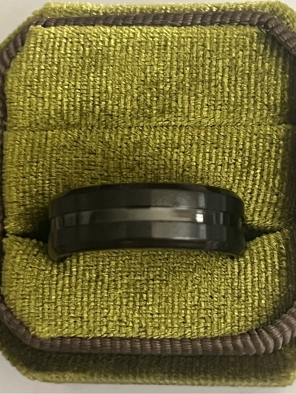 Men’s Titanium Steel Black Sleek/Beveled Design Polished Finish 8mm Band S 11